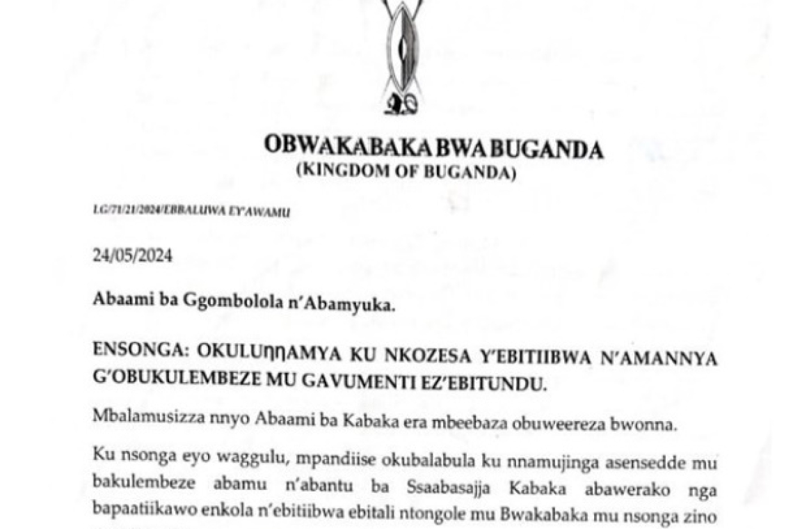 Guidelines on the use of Leadership Titles and Names in the Kingdom of Buganda